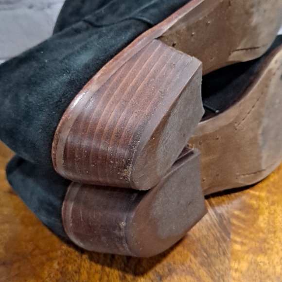 Sam Edelman Black Suede Side Zip Short Booties - Picture 9 of 12